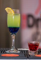 cocktail with vodka,  and  lemon and pineapple