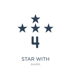 Obraz premium star with number four icon vector on white background, star with number four trendy filled icons from Shapes collection, star with number four vector illustration