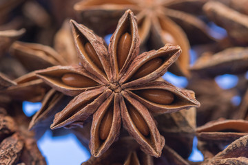 Star anise and Cinnamon sticks spice 