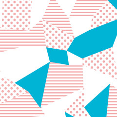 Fototapeta premium 80s and 90s retro style. The Memphis pattern. Trending abstract design with geometric shapes