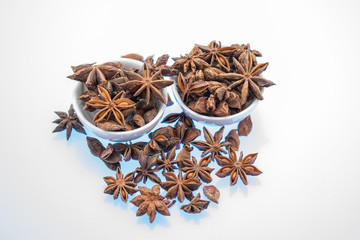 Star anise and Cinnamon sticks spice 