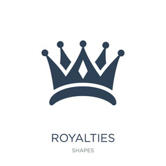 royalties icon vector on white background, royalties trendy filled icons from Shapes collection, royalties vector illustration