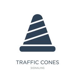 Fototapeta na wymiar traffic cones icon vector on white background, traffic cones trendy filled icons from Signaling collection, traffic cones vector illustration