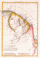 1780, Raynal and Bonne Map of Guyana and Surinam, Rigobert Bonne 1727 – 1794, one of the most important cartographers of the late 18th century
