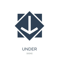 under icon vector on white background, under trendy filled icons from Signs collection, under vector illustration