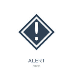 alert icon vector on white background, alert trendy filled icons from Signs collection, alert vector illustration