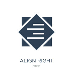 align right icon vector on white background, align right trendy filled icons from Signs collection, align right vector illustration