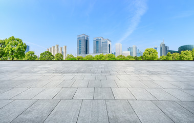 Obraz na płótnie Canvas City square floor and modern commercial building in Shanghai