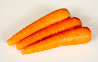 Fresh carrot isolated on white background.