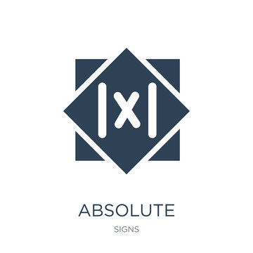 absolute icon vector on white background, absolute trendy filled icons from Signs collection, absolute vector illustration