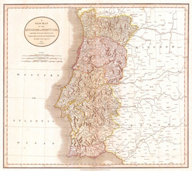 1811, Cary Map of the Kingdom of Portugal, John Cary, 1754 – 1835, English cartographer