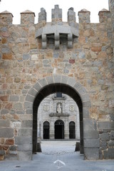 Gate in city walls of Avila, Spain (Puerta de la Santa)