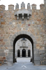 Fototapeta premium Gate in city walls of Avila, Spain (Puerta de la Santa)