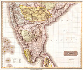 1814, Thomson Map of India, John Thomson, 1777 - 1840, was a Scottish cartographer from Edinburgh, UK
