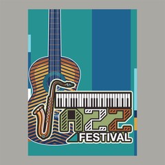 Jazz music, poster background template