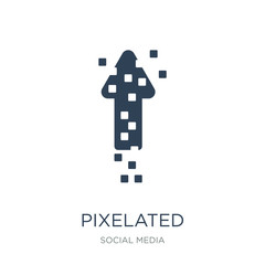 pixelated icon vector on white background, pixelated trendy filled icons from Social media collection, pixelated vector illustration