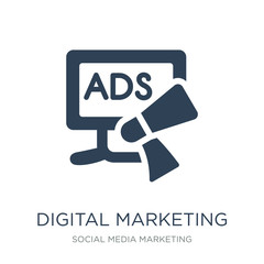 digital marketing icon vector on white background, digital marketing trendy filled icons from Social media marketing collection, digital marketing vector illustration