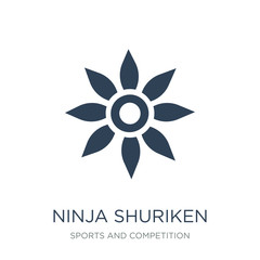 ninja shuriken icon vector on white background, ninja shuriken trendy filled icons from Sports and competition collection, ninja shuriken vector illustration