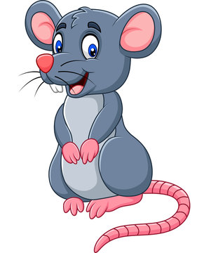 Cartoon happy mouse