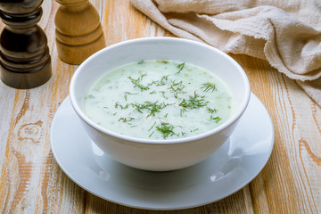 soup chikhirtma on bowl