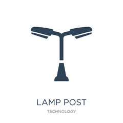 lamp post icon vector on white background, lamp post trendy filled icons from Technology collection, lamp post vector illustration