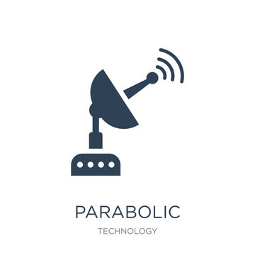 parabolic icon vector on white background, parabolic trendy filled icons from Technology collection, parabolic vector illustration