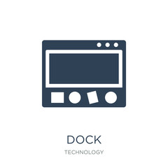 dock icon vector on white background, dock trendy filled icons from Technology collection, dock vector illustration