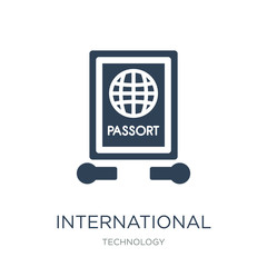 international passport icon vector on white background, international passport trendy filled icons from Technology collection, international passport vector illustration