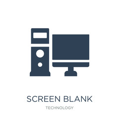 screen blank icon vector on white background, screen blank trendy filled icons from Technology collection, screen blank vector illustration