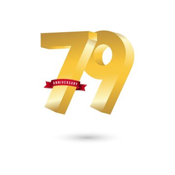 79 Year Anniversary Vector Template Design Illustration