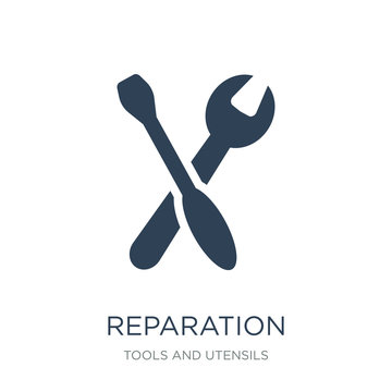 reparation icon vector on white background, reparation trendy filled icons from Tools and utensils collection, reparation vector illustration