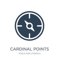 cardinal points icon vector on white background, cardinal points trendy filled icons from Tools and utensils collection, cardinal points vector illustration