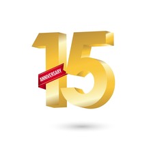 15 Year Anniversary Vector Template Design Illustration
