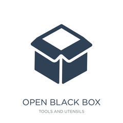 open black box icon vector on white background, open black box trendy filled icons from Tools and utensils collection, open black box vector illustration