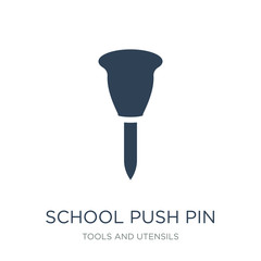 school push pin icon vector on white background, school push pin trendy filled icons from Tools and utensils collection, school push pin vector illustration