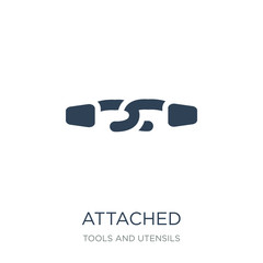 attached icon vector on white background, attached trendy filled icons from Tools and utensils collection, attached vector illustration