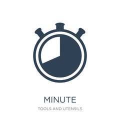 minute icon vector on white background, minute trendy filled icons from Tools and utensils collection, minute vector illustration