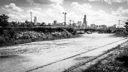 Fototapeta na wymiar chicago skyline from goose island