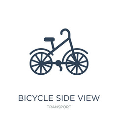 bicycle side view icon vector on white background, bicycle side view trendy filled icons from Transport collection, bicycle side view vector illustration