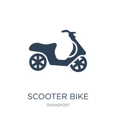 scooter bike icon vector on white background, scooter bike trendy filled icons from Transport collection, scooter bike vector illustration