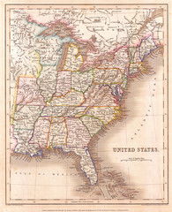1843, Gilbert Map of the United States