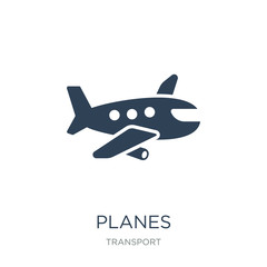 planes icon vector on white background, planes trendy filled icons from Transport collection, planes vector illustration