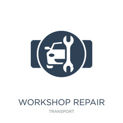 workshop repair icon vector on white background, workshop repair trendy filled icons from Transport collection, workshop repair vector illustration