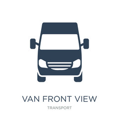 van front view icon vector on white background, van front view trendy filled icons from Transport collection, van front view vector illustration - obrazy, fototapety, plakaty