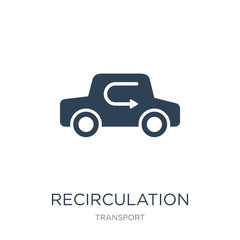 recirculation icon vector on white background, recirculation trendy filled icons from Transport collection, recirculation vector illustration