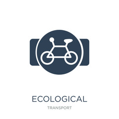 ecological bicycle transport icon vector on white background, ecological bicycle transport trendy filled icons from Transport collection, ecological bicycle transport vector illustration