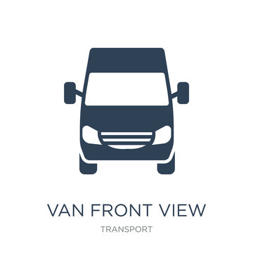 van front view icon vector on white background, van front view trendy filled icons from Transport collection, van front view vector illustration