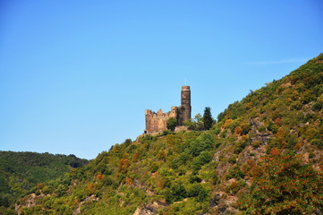 Fototapeta premium Burg Maus Castle, St. Goarshausen, Rhineland-Palatinate, Germany, Europe,2015