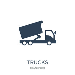 trucks icon vector on white background, trucks trendy filled icons from Transport collection, trucks vector illustration