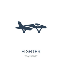 fighter icon vector on white background, fighter trendy filled icons from Transport collection, fighter vector illustration